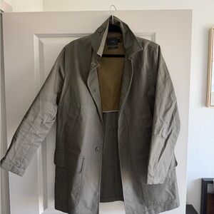 J. Crew Olive Green Men’s Cotton Trench Coat